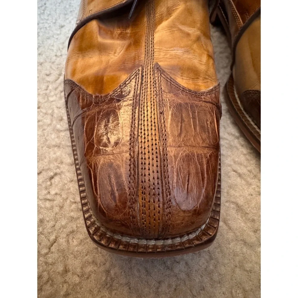 Belvedere Florence Genuine Crocodile Leather Italian Men's Dress Shoes Sz 13 M
